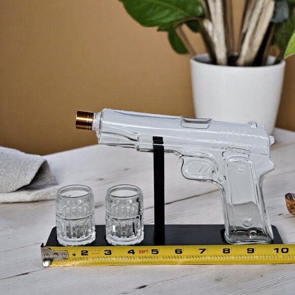 Gifts for Men Dad, 10.1 Oz Whiskey Decanter Set with 2 shot glasses and display - Picture 11 of 12